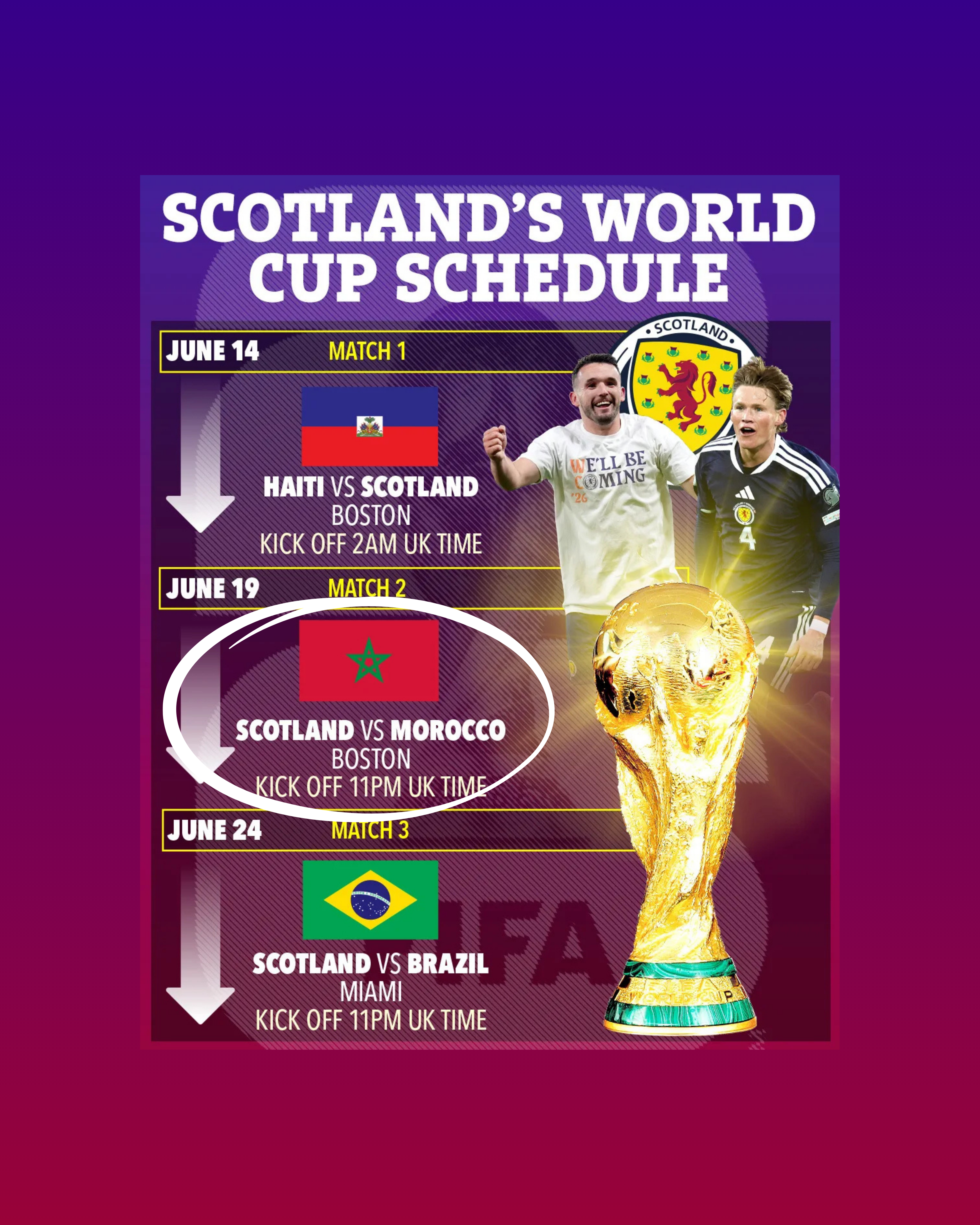 Friday 19th June 2026 - WORLD CUP GAME 2
