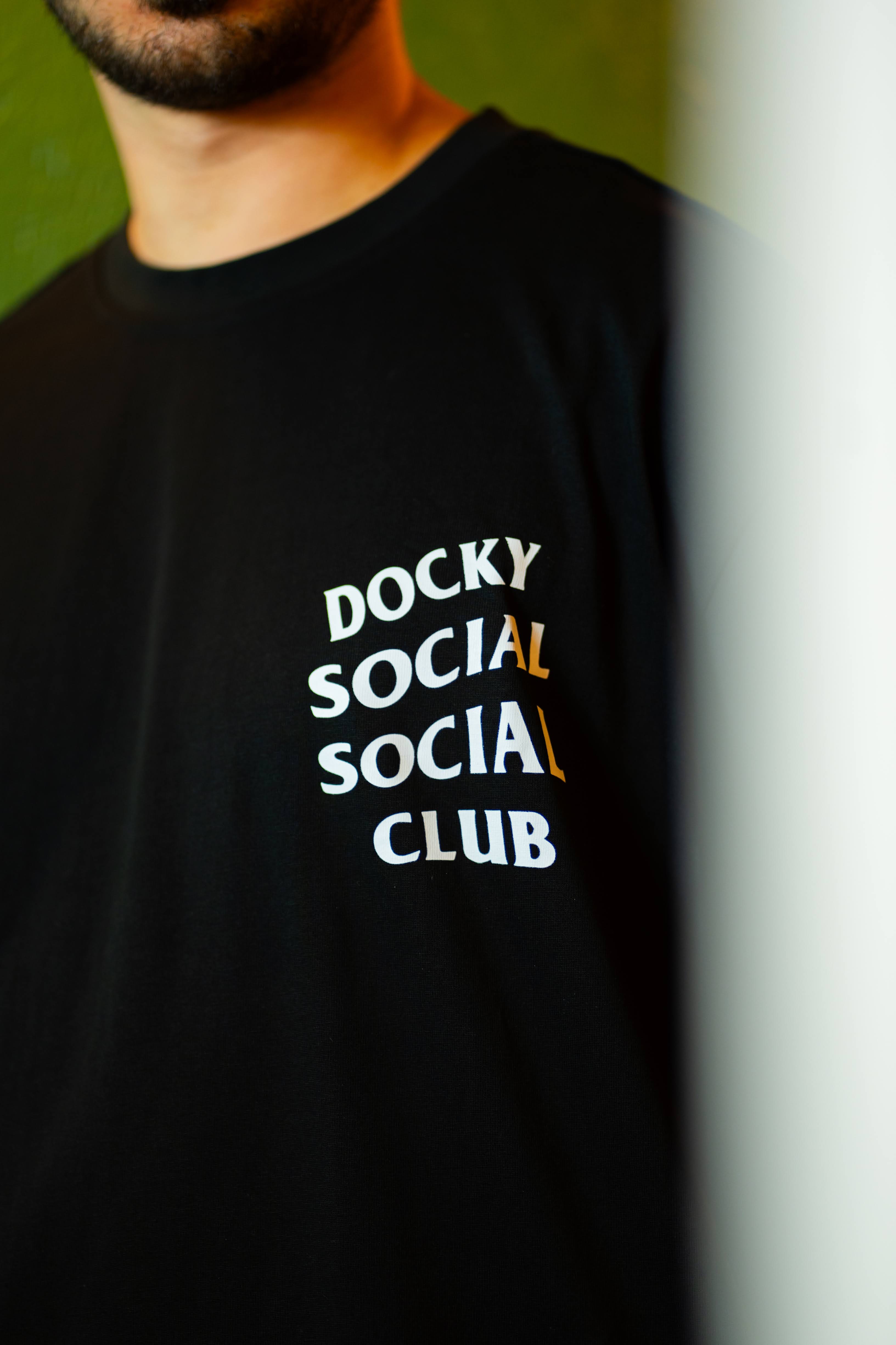 Black and White Dockyard Social Social Club T-Shirt