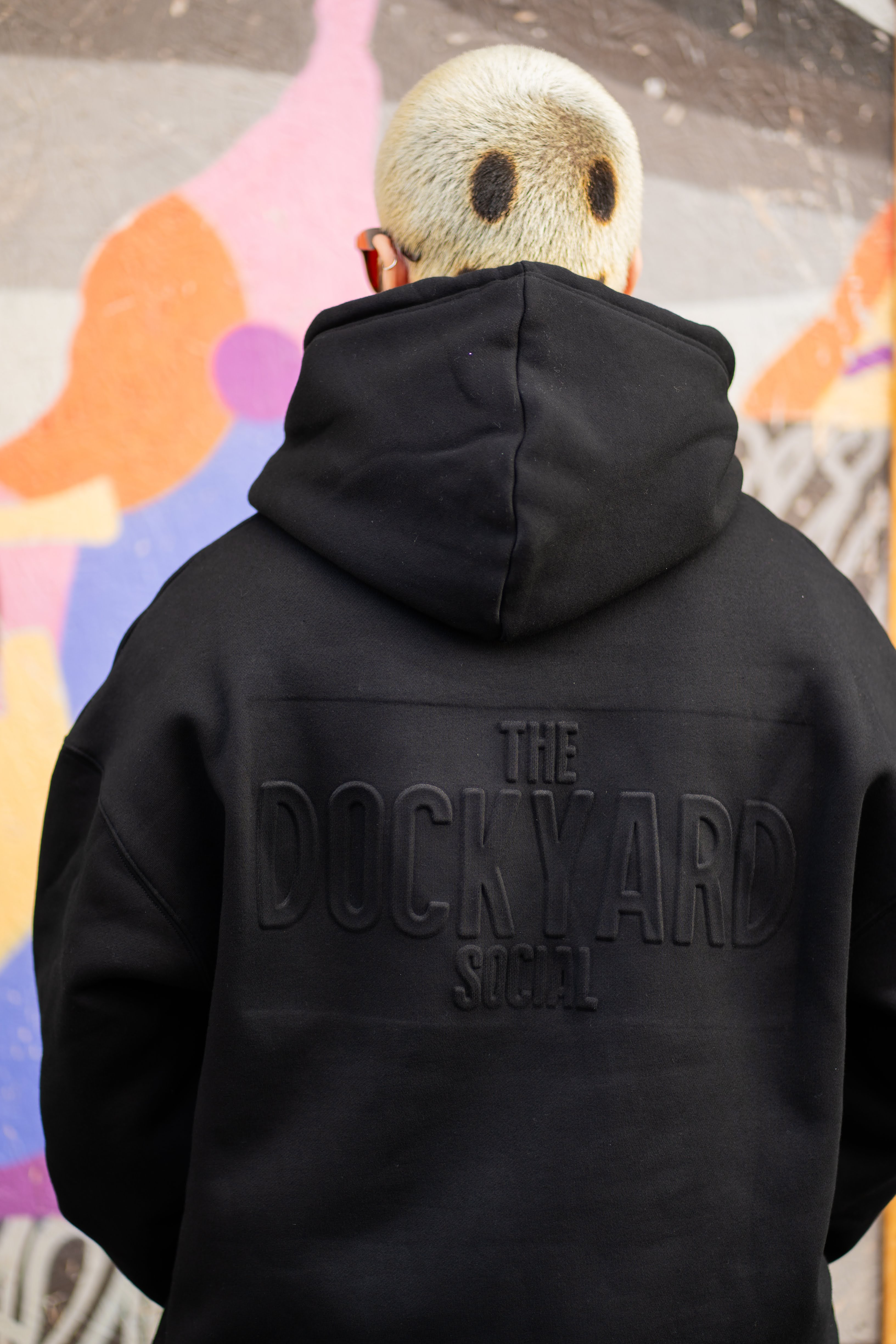 Embossed Black Dockyard Hoodie